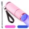 Mini Handheld UV LED Nail lamp for Gel Fingernail with 9 LED Nail Cuticle Pusher Portable Manicure Tool UV Fingernail Dryer Polish Glue Gel with 2 Pieces Files for Woman Home DIY Manicure(Pink)