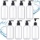 8 Pcs Plastic Pump Bottles Empty Lotion Bottle with Pump Refillable Dish Soap Dispenser Portable Hand Soap Dispenser Shampoo Lotion Container for Oil Liquid Soap(Clear,8.5 oz)