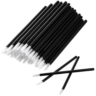 50 Pcs Disposable Makeup Lip Brushes 3.5 InchTiny Cookie Paint Brush Black Mini Paint Brushes for Cookies 3.54'' Disposable Nail Polish Brush Cookie Paint Brushes for Paint Brush Cookie Coloring Brush