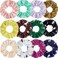 12 Pieces Horse Scrunchies Silk Satin Elastics Hair Ties Ponytail Holders Horse Hair Accessories for Women Gifts Equestrian Party Favors