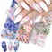 Flowers Nail Foil Transfer Stickers Nail Art Supplies, 10 Flowers Patterns Nail Foils Designs, Summer Floral Nail Art Decals for Acrylic Nails Supplies, Fingernail Charms Decorations (10 Sheets)