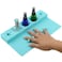 Beautyflier Soft Silicone Nail Polish Bottle Holder, Nail Polish Organizer Nail Station for Salon Home DIY Manicure Tools Nail Art (Blue)