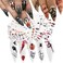 24pcs Set Halloween Nail Art Stickers - Water Sticker Horror Scary Foil Transfer Nail Decals - Spider Web Face Pumpkin Eyes Skull Bone Ghost Nail Design for Women DIY Decoration