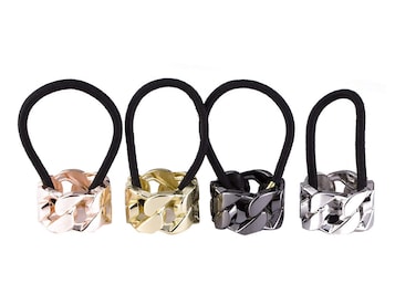 4PCS Fashion Zinc Alloy Ponytail Cuff Elastic Hair Tie Ponytail Holder Punk Gothic Hair Cuff Hair Rope Hair Band Hair Clips for Women