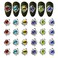 Furimuk Devil Eye Nail Charms, 24PCS 3D Alloy Nail Art Rhinestones, 6 Colors (Red, Blue, Green, Yellow, Purple, Black), Metal, Crystal, Zircon