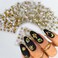 30 Sheets Gold Nail Stickers Holographic Aurora Nail Decals 3D Self Adhesive Nail Art Stickers Butterfly Nail Sticker Star Flower Flame Leaf Design Heart Nails Supplies for Women Nail Accessories