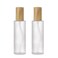 2PCS 120 ml /4 oz Refillable Frosted Glass Emulsion Pump Bottle Cosmetic Lotion Containers with Wood Grain Lid Travel Storage Container for Emulsion Essence Liquid