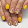 24pcs Sunflower Press On Nails Short Square Flower Fake Nails Spring Summer Yellow Cute Daisies False Nails Sunflower With French flowers Designs Glue on Nails for Women Girls Manicure Decoration