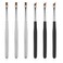 French Tip Nail Brushes Set, Oblique Head Nail Brushes Moon Shape French Brush Oblique Head French Tip Nail Brushes French Manicure Brush Wood Handle Painting Drawing Brush for Nail