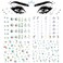 4 Sheets Face Eye Rhinestones Stickers Gems Jewels Rhinestones Self Adhesive Acrylic Pearls Hearts Star Crystal Face Stickers Makeup Tattoos Nail Stickers for Women