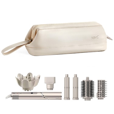 Travel Storage Bag for Dyson Airwrap/Shark Flexstyle Complete Styler and Attachments, Portable Handheld Travel Case, Waterproof Hair Dryer Carrying Case, Organizer Bag with Large Opening (White)