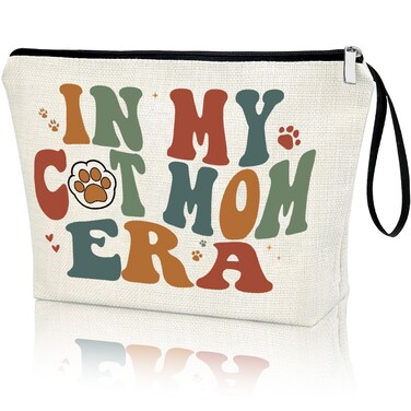 Cat Mom Gifts Makeup Bag IN MY CAT MOM ERA Singer Fans Inspiration Merchandise Travel Cosmetic Zipper Bag Cat Lover Gifts for Girls Women Gifts New Cat Owner