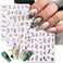 5 Sheets Flowers Nail Art Stickers Decals, 3D Self-Adhesive Black Gold Laser Flower Leaf Nail Decals Abstract Shining Flowers Design Nail Art Supplies Acrylic Nail Art for Women Nail Art Decorations