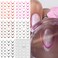 French Nail Art Stickers, Gradient Line Nail Decals, 3D Self-Adhesive Nail Supplies - Colorful Moon Shape Designer Stickers for Women DIY Nails Designs - 6Pcs