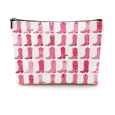 Western Gifts for Women Cowgirl Gifts Cowgirl Makeup Bag Pink Cowboy Boots Gifts Country Girl Gifts Country Music Gifts Western Cosmetic Bag Birthday Christmas Friend Gifts