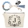 Cute Small Makeup Bag Personalized, Silicone Beaded Wristlet Bracelet Keychain with Initial, Flower Canvas Makeup Pouch Cosmetic Bag, Gift for Women, Teacher, Bridesmaids (Letter J)