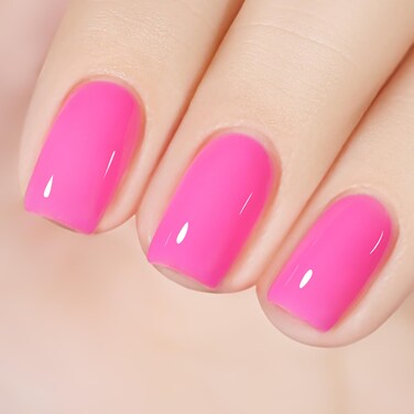 Nail Gel Polish,15ml Soak Off Hot Pink Neon Pink Nail Art Design Girls Salon Home Manicure Gift for Women