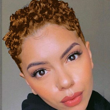 Pixie Cut Wig - Brown Synthetic Short Wig for Black Women