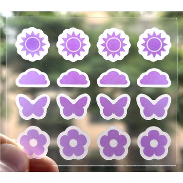 80 Pcs UV Stickers for Sunscreen UV Detection Stickers Know When to re-Apply Sunscreen UV Stickers Safe for UV Protection (Summer Style)