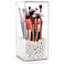QUUPY Square Acrylic Makeup Brush Holder with Dustproof Lid Cosmetic Brushes Storage Organizer Display Box Case for Bathroom, Bedroom, Vanity, Countertop