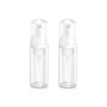 2oz Plastic Foam Pump Bottle, Empty Bottle Travel Foaming Dispenser for Hand Soap, Shampoo (2Pcs, 60ml)