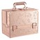 FRENESSA Makeup Train Case 11.8 Inch Extra Large Makeup Organizer Case 3 Trays with Mirror Cosmetic Travel Storage Box for Makeup Artist Nail Art Tech Sewing Supplies Travel Case Rose Gold Floral