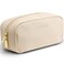 Vlando Small Makeup Bag,Makeup Pouch,Travel Makeup Organizer Bag Valentines Gifts for Women Purse Travel Accessories Toiletry Bag Skincare Bag-White
