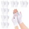 6 Pairs Cotton Gloves Eczema, Cotton Eczema Gloves for Women and Men, Touchscreen Fingerless White Gloves for Art Handling, Fingerless Moisturizing Gloves for Dry Hands Overnight Skin Protect (White)