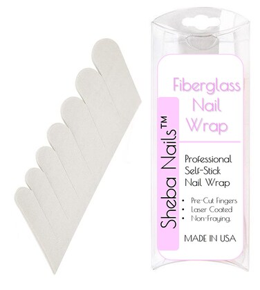 SHEBA NAILS Official Brand Fiberglass Nail Wrap Self-Adhesive Pre Cut Fingers, 70 Finger Tabs