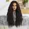 26 Inch Water Wave Wig for Women Synthetic Curly Hair Wig Dark Brown Wear and Go Glueless Wig Hair Replacement Wigs for Daily Use