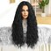 26 Inch Water Wave Wig for Women Synthetic Curly Hair Wig Natural Black Wear and Go Glueless Wig Hair Replacement Wigs for Daily Use