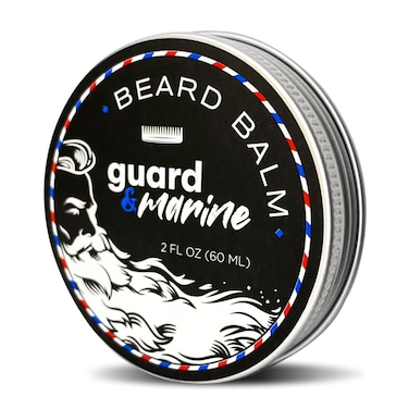GUARD&amp;MARINE Beard Growth Balm - 2 oz. Effective Natural Formula With Biotin for Beard &amp; Mustache Care, Hydration and Styling, Leave-in Beard Conditioner &amp; Unscented Moisturizer for Men