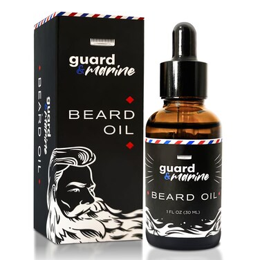 GUARD&amp;MARINE Beard Oil Unscented - 1 fl oz. All Natural Formula for Growth, Softening, Strengthening, and Conditioning Sensitive Hair, Beard and Mustache, Dry Skin