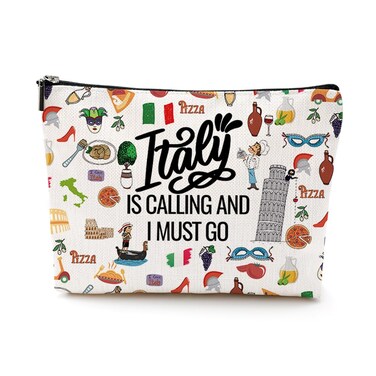 VICBOU Italy Lover Cosmetic Bag - Multicolor, Waterproof, Lightweight, Reusable - Perfect for Travel, Makeup - Cosmetic Case