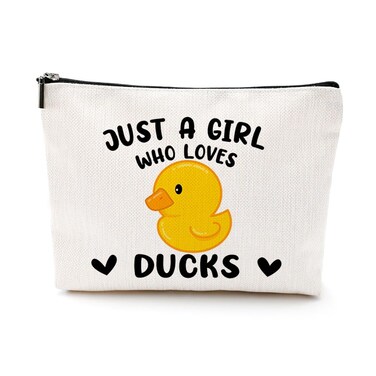 VICBOU Cute Duck Makeup Bag Duck Gifts for Women Girls Duck Decor Stuff Merch for Duck Lover Funny Christmas Birthday Gifts for Teens Best Friend Daughter BFF Sister Who Loves Ducks Cosmetic Bag