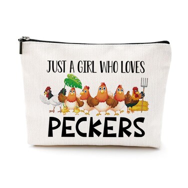 Cute Pecker Makeup Bag Pecker Gifts for Women Girls Pecker Decor Stuff Merch for Pecker Lover Funny Christmas Birthday Gifts for Teens Best Friend Daughter BFF Sister Who Loves Peckers Cosmeticcase