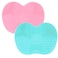 2 Pcs Silicone Make Up Brush Cleaning Mat, Cosmetic Cleaning Pads,Makeup Brush Cleaner Mats, Portable Washing Tool with Suction Cup for Makeup Cosmetic Brushes-green/pink
