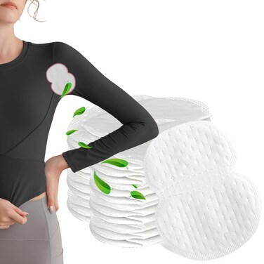 Disposable Underarm Sweat Pads 120 Count - Adhesive Armpit Guards for Women &amp; Men, Invisible Sweatproof Liners for Shirts, Dresses, Workouts