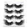 wiwoseo 25MM Lashes False Eyelashes Long Dramatic Faux Mink Fake Eye Lashes Thick Cross Fluffy Volume 4 Pairs Pack