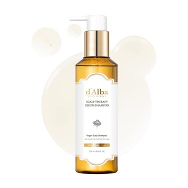 d'alba Piedmont Professional Repairing Scalp Therapy Serum Shampoo 275ml, Mild and Vegan Formula, Gentle Hair and Scap Treatment