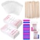 240 Pcs Press On Nail Kit, 60 Mini Nail Files, 60 Cuticle Sticks, 60 Instruction Cards, Resealable Anti-Smell Bags for Pedicure Tools