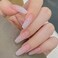 Press on Nails Coffin Fake Nails French Acrylic Long False Nails for Women and Girls 24PCS (P-style-23)