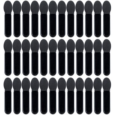 AUEAR, 50 Pack Disposable Eye Shadow Brushes Applicators Sponge Oval Tipped Dual Sides Brush Makeup Tool Black