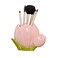 TANG SONG Ceramic Double Blossom Tulip Make up Brush Holder Flower Cosmetic Storage Box Pen and Pencil Holder Desktop Organizers (Pink)