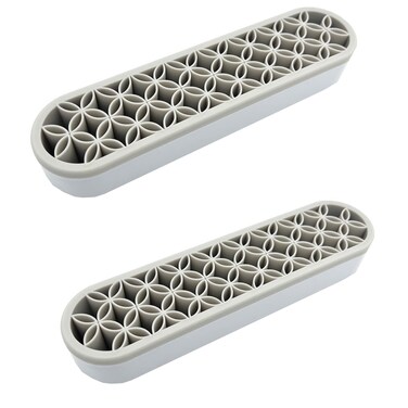 TANG SONG 2 PCS Silicone Make up Brush Holder Cosmetic Storage Box Desktop Organizers (Gray)