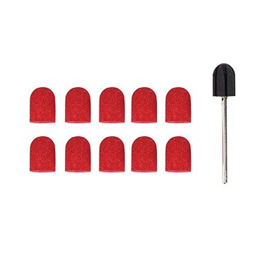 Nail Drill Bits Kit, Sanding Ring Nail Drill Head for Manicure Pedicure Nail Polishing Burr Home Salon Use 10 x 15mm (4#)