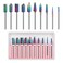 Makartt Nail Drill Bits Set:10Pcs Dimond Tungsten Carbide Nails Bits,3/32 Inch for Acrylic Gel Nails Cuticle Tools,Remove Acrylic Poly Nail Gel Nail Polish B-36,Bit Kit Manicure Pedicure Home Salon
