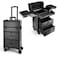 Yokilly Rolling Makeup Train Case, Professional Cosmetology Case on Wheels, Aluminum Cosmetic Trolley Travelling Cart Trunk with Swivel Wheels, Sliding Drawer &amp; Keys for Nail Technician Stylist(Black)