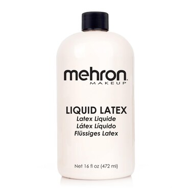 Mehron Makeup Liquid Latex   SFX Makeup   Halloween Latex Makeup   Latex Glue for Skin   Prosthetic Glue 16 fl oz (473 ml)) (Clear)