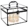 Costravio Makeup Display Clear Clear Makeup Case Portable Transparent Artists Train Case Crown Box Large Capacity Toiletry Organizer Box Travel Makeup Storage for Vanity Bathroom Craft Toys Case